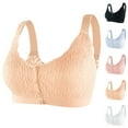 thumbnail image 2 of gakvbuo Front Closure Bra for Women Front Buckle Bras Wireless Bra Women's Sexy Comfortable Soft Solid Color Front Open Button Underwear Large Size Bra Secondary Breast, 2 of 9