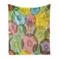 thumbnail image 1 of Abstract Soft Flannel Fleece Throw Blanket, Geometrical Image Rounds with Vintage Retro Designwith Rainbow Colors Art Print, Cozy Plush for Indoor and Outdoor Use, 60" x 80", Multicolor, by Ambesonne, 1 of 6