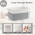 thumbnail image 3 of VeluraHome 50L Large Blanket Basket,Rectangle Storage Baskets for Storage,Cotton Rope Woven Storage Basket，Grey, 3 of 7