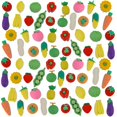 thumbnail image 1 of Juego de borradores de lápices y juguetes Clayees, 72 unidades, surtido de frutas y verduras, 1 of 7