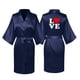 thumbnail image 1 of Batas de satén sedoso para mujer, pijama liso con estampado en la espalda, ideal para bodas, fiestas, batas de seda helada, pijamas para el hogar., 1 of 5