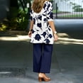 thumbnail image 3 of Hvot&aat 3 Piece Outfits for Women Slim Long Sleeve Cardigan Sleeveless Top Wide Leg Pants Casual Sets for Wedding Guest Party, 3 of 4