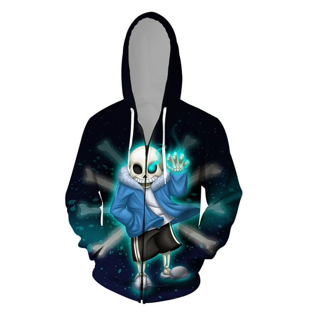 Under The Legend Of Undertale Skull Brothers 3D Printed Zipper Sweater Game Peripheral Hoodie Jacket