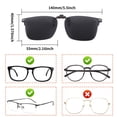 thumbnail image 2 of Lentes de Sol Clip-On GLEXAL Cuadrados Negros Polarizados UV400, 2 of 8