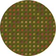 thumbnail image 1 of Ahgly Company Machine Washable Indoor Round Transitional Dark Yellow Green Area Rugs, 6' Round, 1 of 7