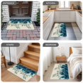 thumbnail image 6 of Teal Turquoise Door Mat Indoor Outdoor, Peacock Feathers Aesthetics Eucalyptus Non Slip Welcome Mat with Rubber Backing, Absorbent Fabric Front Door Mats Entryway Rug for Home Patio Entrance 18"x30", 6 of 9