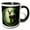 Black/White, variant on 3drose, Cool Cute Deer Buck or Stag Nature Art for Deer Lovers and Hunters, 11oz Two-tone Green Mug