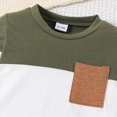thumbnail image 6 of TOWED22 Toddler Baby Boy Fall Winter Clothes Color Block Long Sleeve Sweatshirt Pullover Tops + Joggers Pants Outfit Set,Green,12-18 M, 6 of 7