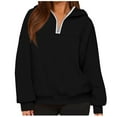 thumbnail image 2 of Ailaofu Womens Hoodies Quarter Half Zip Pullover Oversized Sweatshirts Half With Pockets Fall Clothes, 2 of 5