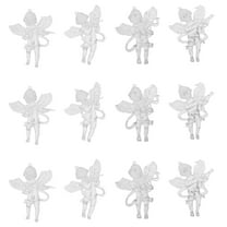 EXHUMKY 12Pcs Angels Figurines Transparent Acrylic Decorations For Home Decoration Christmas Holidays