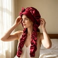 thumbnail image 4 of Extra Long Satin Bonnet for Braids Dreadlocks Curly Hair Large Silk Sleep Cap Adjustable Soft Hair Protection Wrap for Women Night Sleeping, 4 of 5