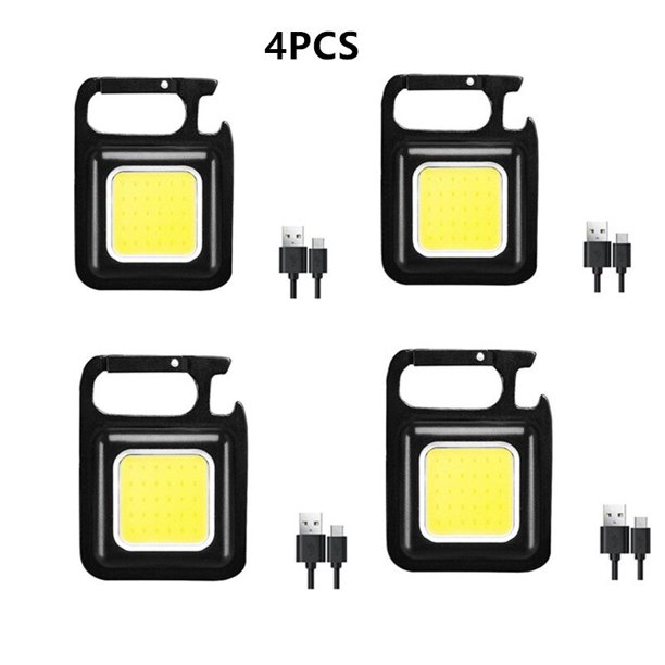 Mini linterna LED de 1500LM, luz de trabajo, llavero de bolsillo portátil, recargable por USB al aire libre para acampar, sacacorchos pequeño