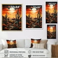 thumbnail image 4 of Designart "Tangerine Amber Cactus Desert Dusk Saguaro" Floral & Botanical Floater Framed Canvas Art Print, 4 of 7