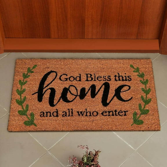 God Bless This Home Mats for Front Door Entry Front Porch Doormat Non-Slip Carpet Rugs Floor Mat Decorative for Home Bathroom Kitchen Indoor 16x24 Inch