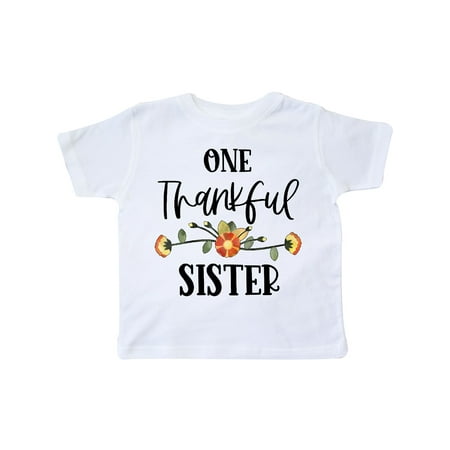 

Inktastic One Thankful Sister Autumn Flowers Gift Toddler Toddler Girl T-Shirt