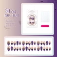 thumbnail image 4 of 30Pcs Halloween Evil Eye Press On Nails Short, Spider Web Pattern False Nail Tips Kit with Jelly Glue and File, Glossy Medium Length Reusable Fake Nails for Women, DIY Festive Party Manicure Set, 4 of 5