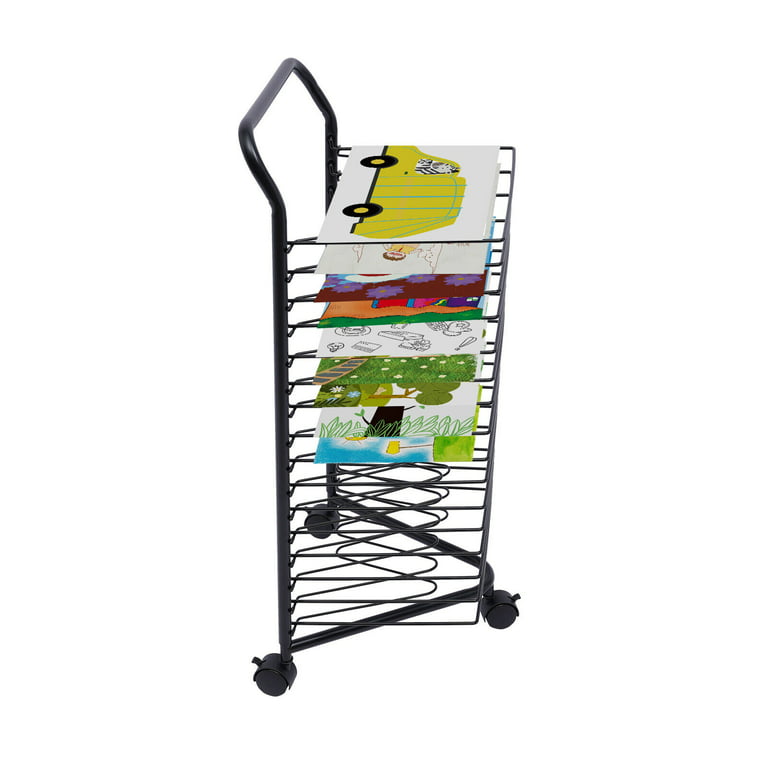 Art Drying Rack, 25 Removable Shelves Mobile Paint Drying Rack with  Lockable Castors, Canvas Rack Art Storage Ideal for Schools and Art Studios  17 D x 12 W x 39 H 