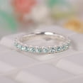 thumbnail image 3 of Aquamarine Full Eternity Band, Anniversary Band Gift For Her, March Birthstone Stacking Band, Blue Gemstone Matching Band, Delicate Band, 3 of 4