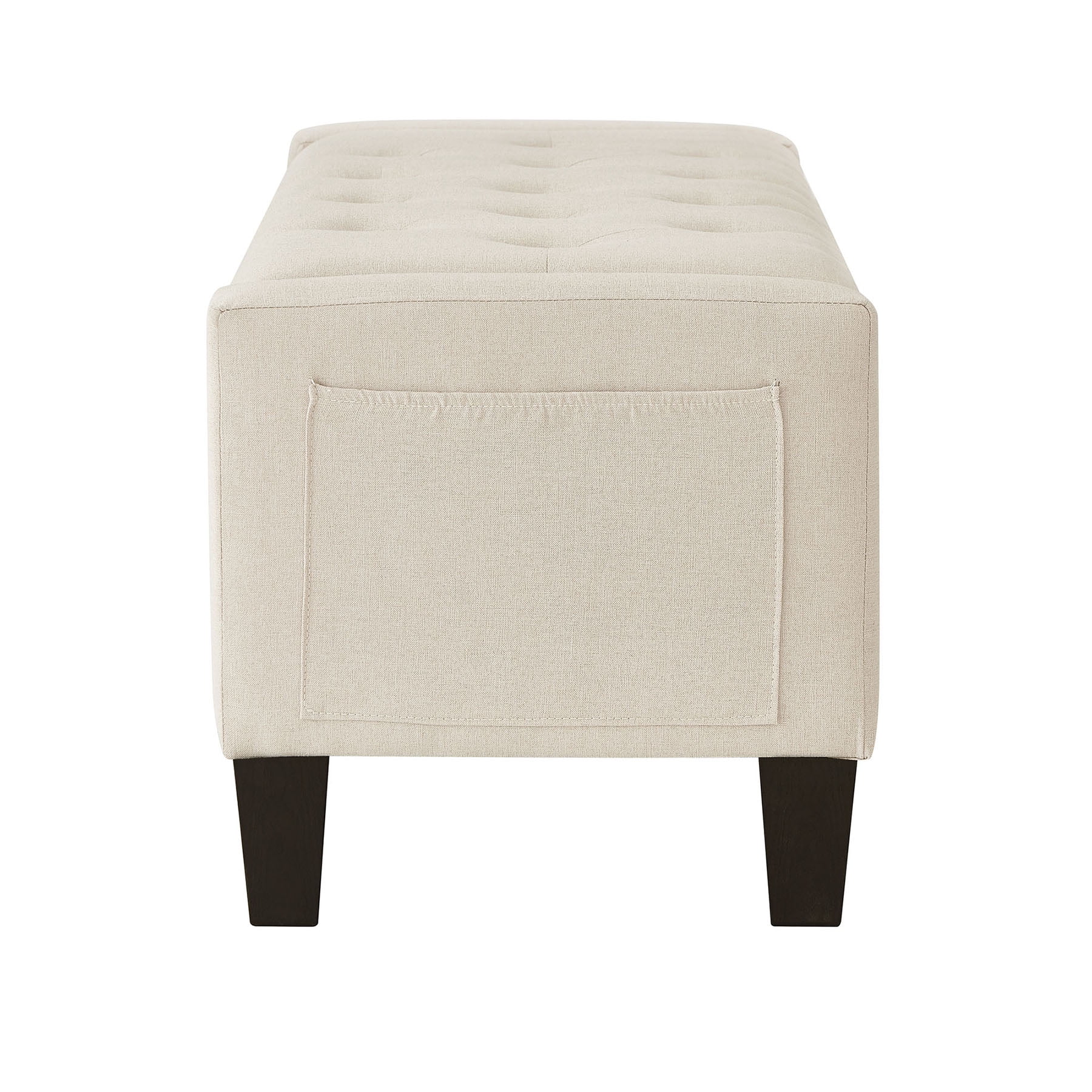 CQSXDA Upholstered Ottoman Bench in Linen with Storage and Safety Hinge for Entryway Seating and Organization
