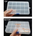 thumbnail image 3 of 15 compartimentos x 4 paquetes, caja de almacenamiento de plástico de 4 colores herramientas de joyería contenedor multiusos ajustable, 3 of 5