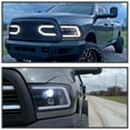 thumbnail image 3 of Spec-D Tuning Glossy Black Smoke LED Light Bar Projector Headlights Compatible with 2009-2018 Dodge Ram 1500 2500 3500, Left + Right Pair Headlamps Assembly, 3 of 6