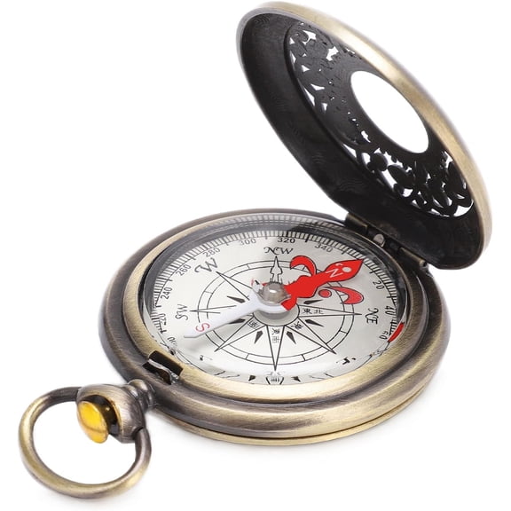 ABPETE Portable Compass, Shockproof Brass Hollow Camping Survival Tools Navigation for Outdoor Hiking