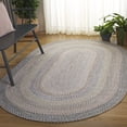thumbnail image 2 of SAFAVIEH Braided Baxter Striped Machine Washable Reversible Area Rug, Beige/Light Grey, 5' x 8' Oval, 2 of 21