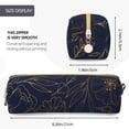 thumbnail image 3 of Fotbe Copper-Gold Gloss Outline Flower Estuche para Lápices de Cuero con Estampado, Estuche con Cremallera Resistente, Organizador Compacto y Elegante para Papelería, 3 of 7