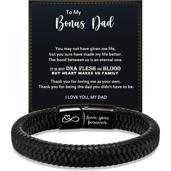 Mens Leather Bracelet I Love You Gifts for Him Men Bracelet Anniversary Fathers Day Birthday Gifts for Dad 2025 Graduation Gifts for Him Husband Boyfriend Son Godson Infinity Engraved Jewelry