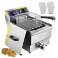 thumbnail image 1 of WeChef Commercial Professional Electric 11.7L Deep Fryer Timer and Drain Stainless Steel French Fry Restaurant Kitchen, 1 of 10