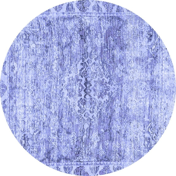 Ahgly Company Indoor Round Persian Blue Traditional Area Rugs, 6' Round