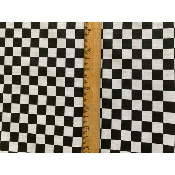 Lilly Craft Small 1/2" x 1/2" Checkered Design Black and White Polycotton Fabric 58-60" Wide Sold by the Yard
