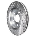thumbnail image 6 of Detroit Axle - Front Drilled & Slotted Brake Rotors for Chrysler 300 Dodge Challenger Charger Magnum Brakes Rotor Replacement: 13.58" Front Rotors, 6 of 8