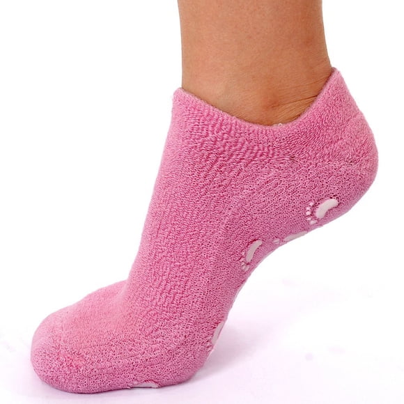 EMILYSTORES Calcetines hidratantes rosas para talón agrietado 1 par de calcetines hidratantes para mujeres durante la noche para piel seca áspera hidratar suavizar la reparación de la piel agrietada c