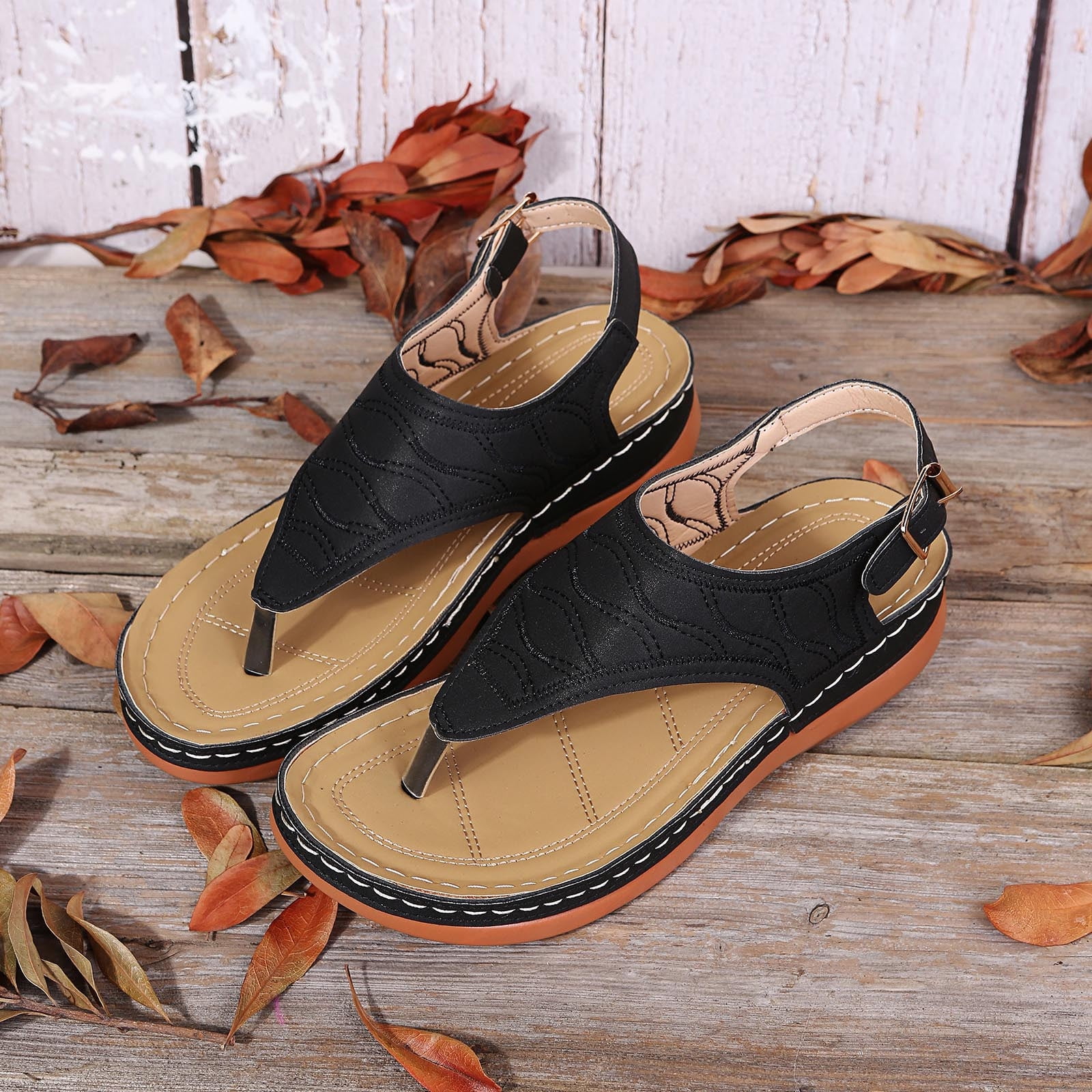 Dqueduo Womens Sandals Flip Flops with Arch Support High Increased Platform Sandals for Women Dressy Summer Orthotic Sandals Cushion FootBed Comfort Wedge Sandals for Women, Up to 65% off!