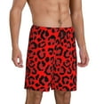 thumbnail image 6 of Mens Pajama Shorts, Leopard red print Sleep Shorts Men Pajama Bottoms Lounge PJ Shorts with Pockets, 6 of 6