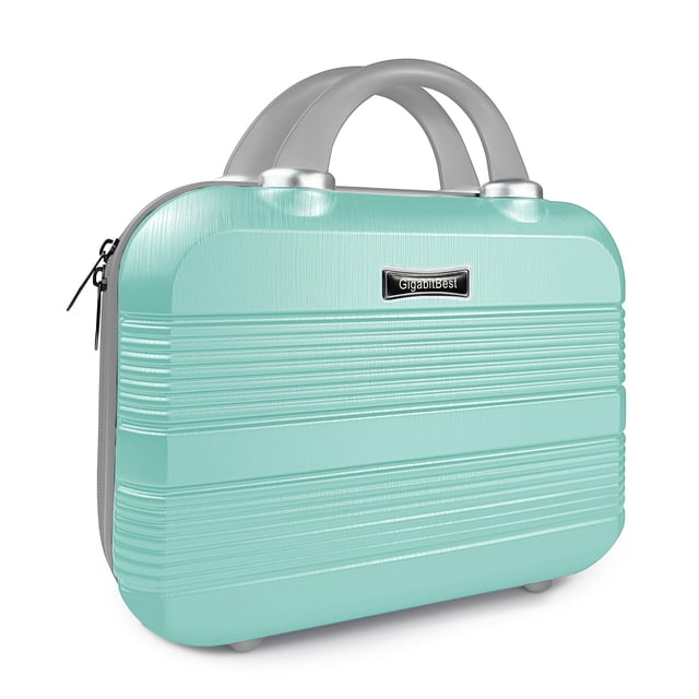 Estuche de viaje para maquillaje GigabitBest, carcasa rígida de 14 pulgadas, color verde ópalo