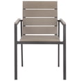 thumbnail image 3 of SAFAVIEH Beldan Outdoor Patio Stackable Chair, Taupe/Grey, Set of 2, 3 of 12