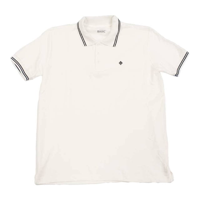 Playera Polo Simply Basic para Caballero Diseño Liso 3 Botones Blanco Talla EG