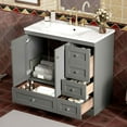 thumbnail image 6 of YYAo Bathroom Storage Vanity, Floor Cabinet,36" Bathroom Vanity Cabinet with Ceramic Sink, 4 Soft-close Drawers and 2 Soft-close Doors, Gray, 6 of 13