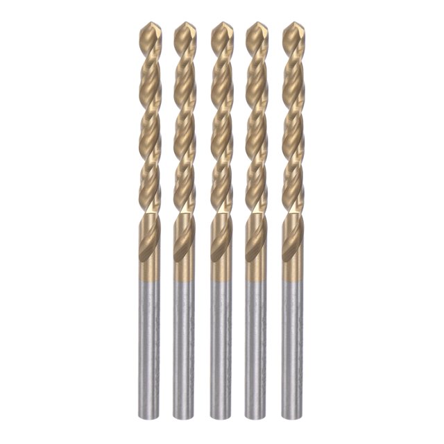 5uds Helicoidales Brocas 3,5mm Titanio Revestido (HSS-E) M42 Alta Velocidad Acero 8% Cobalto Recto Vástago para Inoxidable Acero Aluminio Aleación Metal