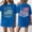 Blue01, variant on USA Short Sleeve T Shirt Women USA Crewneck Tops Usa Patriotic Apparel Casual T-Shirt Short Sleeve Plus Size Fabric Tee Gray XL