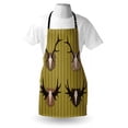 thumbnail image 3 of Hunting Apron Deer and Moose Horns Trophy on Striped Background Mountain Cottage Print, Unisex Kitchen Bib Apron with Adjustable Neck for Cooking Baking Gardening, Khaki Multicolor, by Ambesonne, 3 of 3