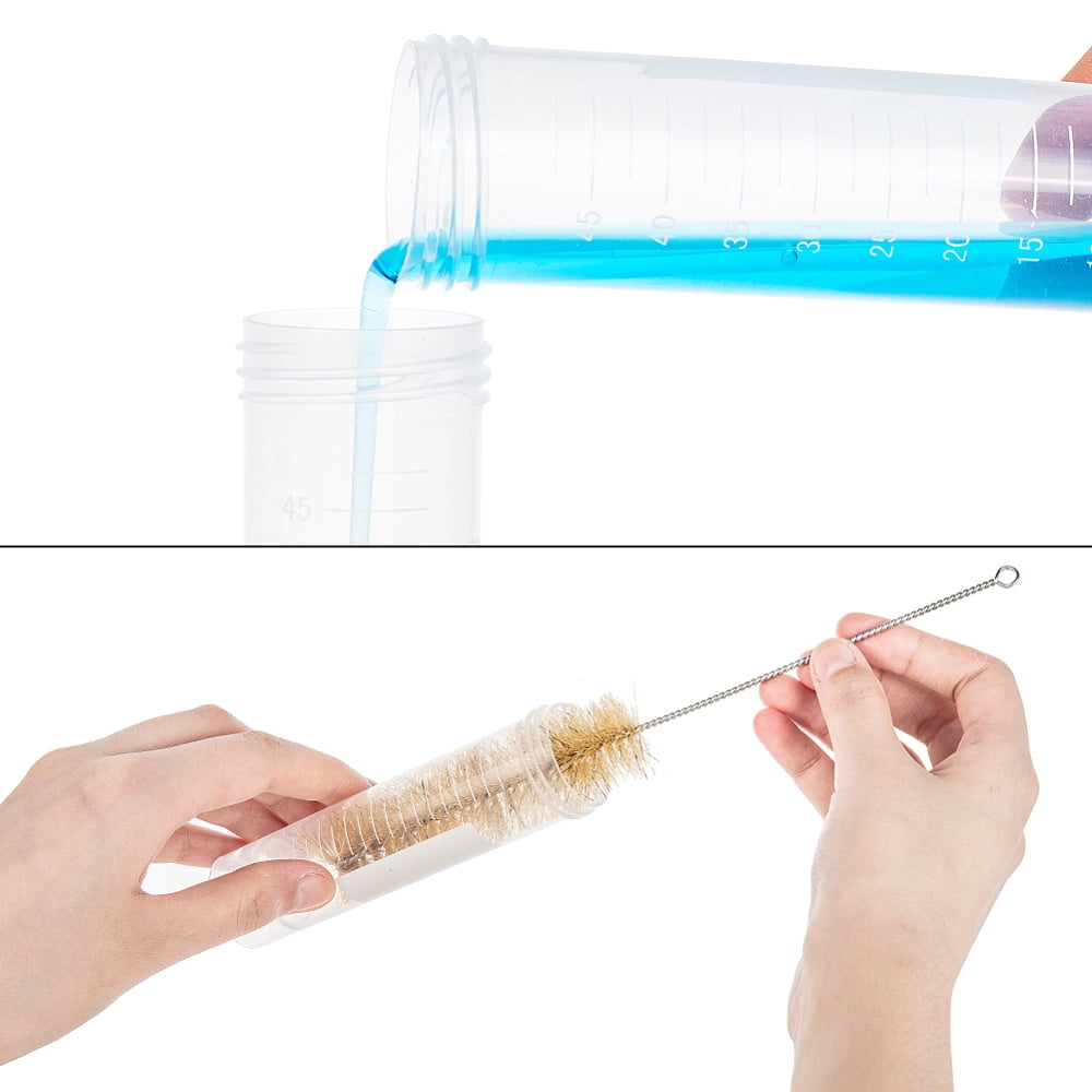 DIY Kit with Transparent Disposable Plastic Centrifuge Tube Label Paster Plastic Pipettes Dropper and Cleaning Brush Clear