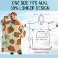 thumbnail image 4 of Oversized Wearable Blanket Hoodie,Orange Strawberry Plants Fruit Sherpa Blanket Hoodie with Super Pockets,Super Warm Fuzzy Pullover for Women & Men, 4 of 6
