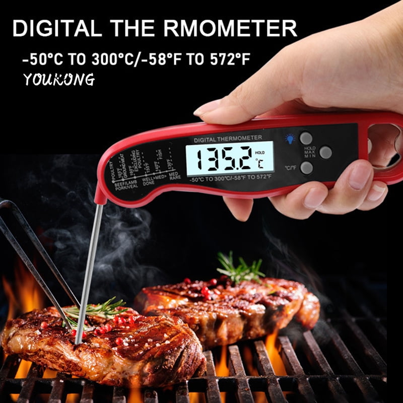 Kitchen foldable barbecue thermometer food food bottle waterproof water thermometer baking milk tea shop with backlight,50℃~300℃