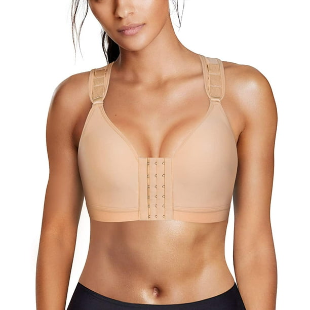 Nebility PostSurgical Bra Wide Adjustable Straps with Front Closure