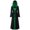 Green, variant on Aoochasliy Fall Dresses for Women V Neck Hooded Lace Up Patchwork Long Sleeve Long Dress