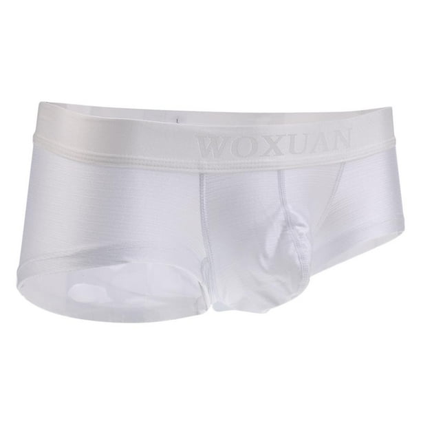 Calzoncillos tipo bóxer lisos y suaves de seda para hombre, pantalones cortos, ropa interior, tallas S, M, L, XL y M METRO