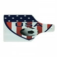 thumbnail image 1 of USA Cutting Board, National Team Themed Soccer Emblem Design Stars and Vertical Stripes, Decorative Tempered Glass Cutting and Serving Board, Wine Bottle Shape, Vermilion Blue and White, by Ambesonne, 1 of 1